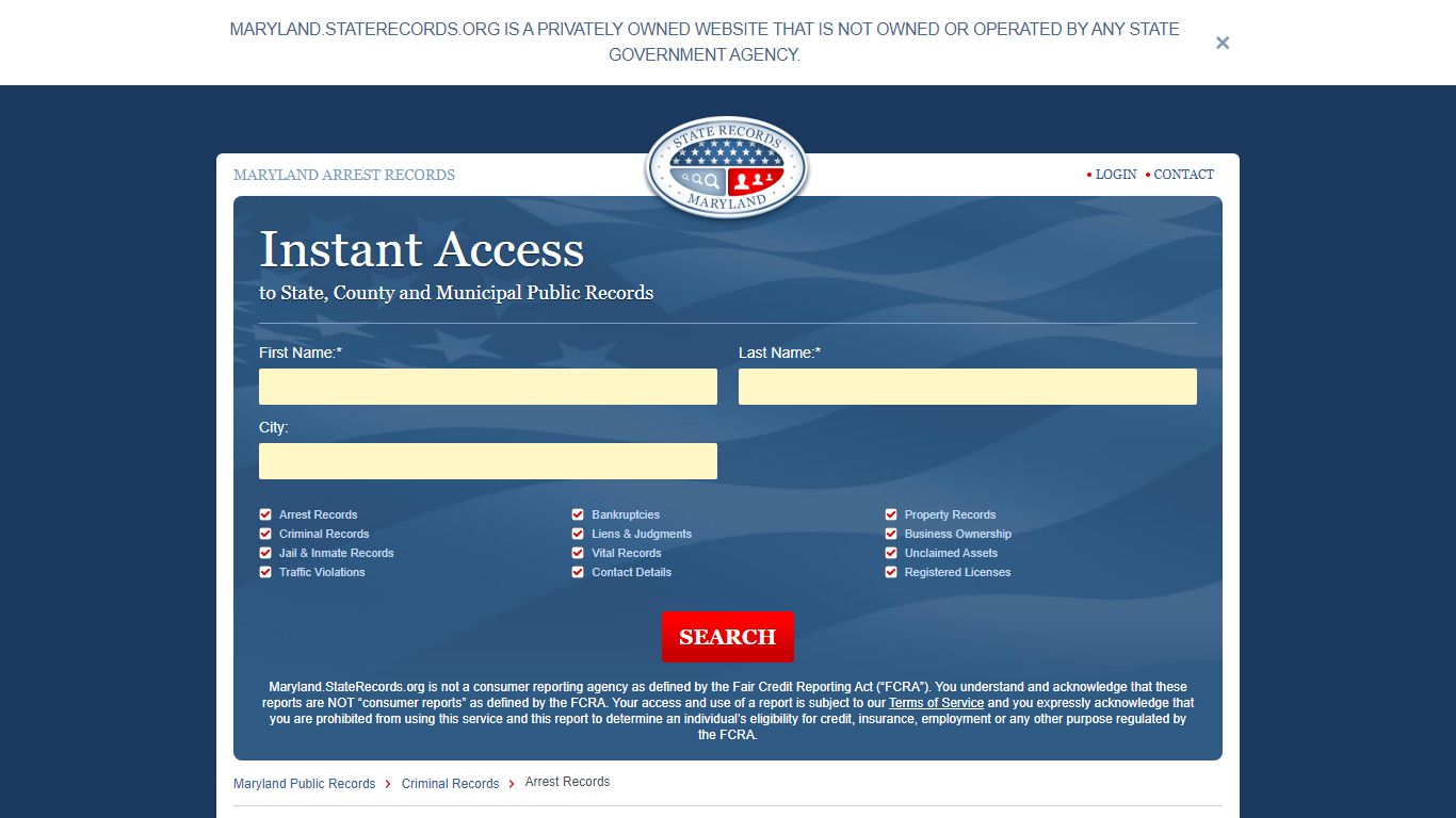 Maryland Arrest Records Online | StateRecords.org